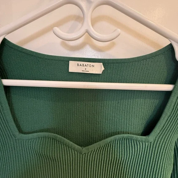 Babaton Green Ribbed Top - Picture 3 of 3